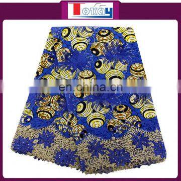 2016 African Style Beautiful Design High Quality Wax Mix Guipure With Speical Wax for Makring Clothe
