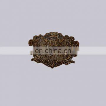 Professional OEM Items Brand Plate Type Custom Embossed Bronze Alloy Metal Logo Tag