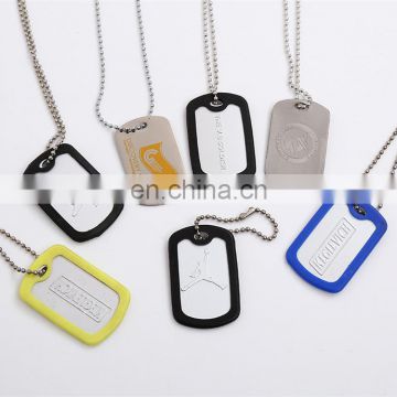 Popular metal army custom logo printed dog tag for men