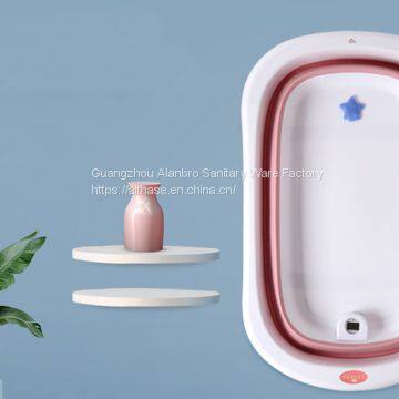 Plastic Baby Folding Bathtub With Temperature Foldable Portable Bath Tub photo-3