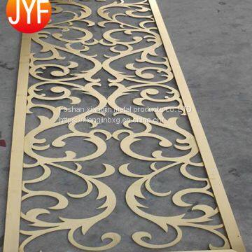 JYFQ0204 French 304 Stainless Steel Decorative Mirror Room Divider Screen 4 Panel Laser Cut Panels