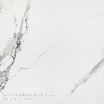 Hot Selling 60x60cm Carrara Whites Glossy GLazed Marble Look Porcelain Floor Tiles