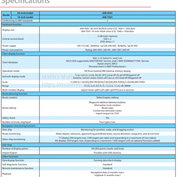 JRC JAN-9201/7201 ECDIS