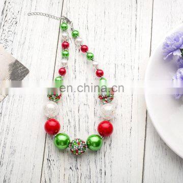 Christmas Girl Necklace + Headband 2pcs Set Candy Color Kids Bubble Beads Necklace Set Gift photo-2