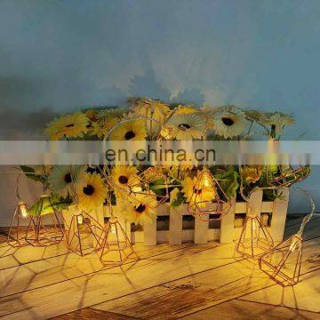 Battery Operated Diamond Shape Fancy Metal String Light For Home Holiday Decoration photo-2