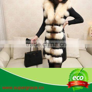 2013 Star Style Fur Vest Lady's 100% Pure Raccoon Dog & Rabbit Pelt Qilet