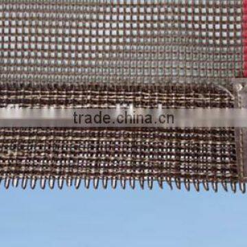 Systems 1*1/2*2/4*4/10*10 hole teflon open mesh conveyor belt brown with bull nose joint high temperature made in China