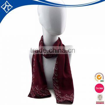 Long Red Women Printed Scarf With White Bubble photo-4