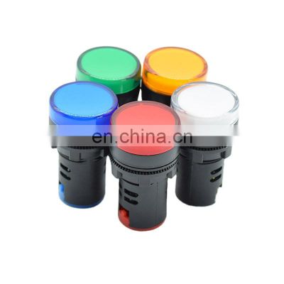 22mm 12V 24V 110V 220V 22mm Panel Mount LED Power Indicator Pilot Signal Light Lamp red blue green white yellow lamp