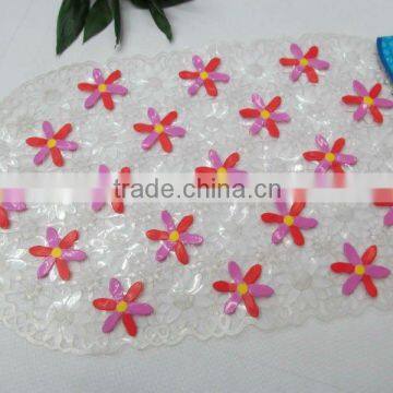 Decorative bath rugs pvc flower pattern carpet