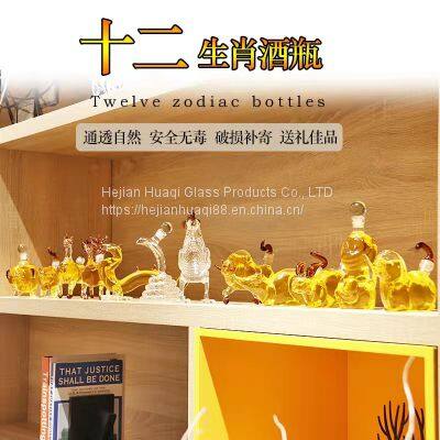 Chinese Glass Craft Products Factory Twelve Zodiac Bottle Set Support to Map Customization photo-4