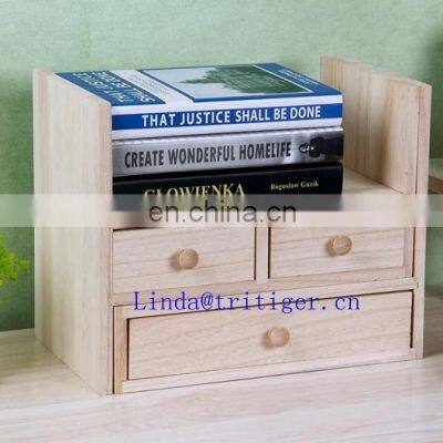 Office Wooden Desktop Organizer With 3 Drawers and Multiple Shelves/Racks for Desk Accessories