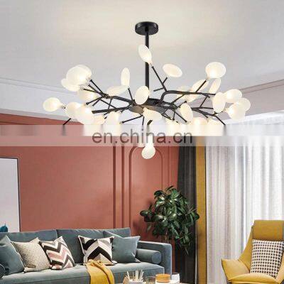 Gold Branch Modern LED Chandelier Nordic Home Indoor Lighting Luxurious Decor American Firefly LED Hanging Lamp