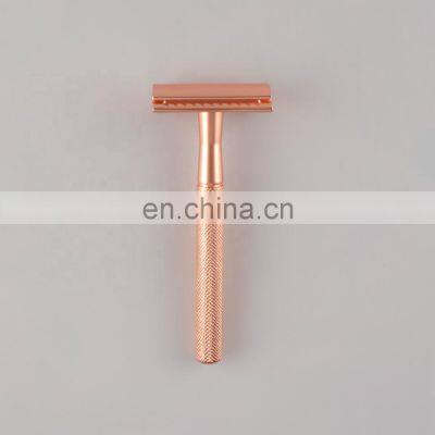 Women Men no Plastic Metal Matte Rose Gold Safety Razor photo-4