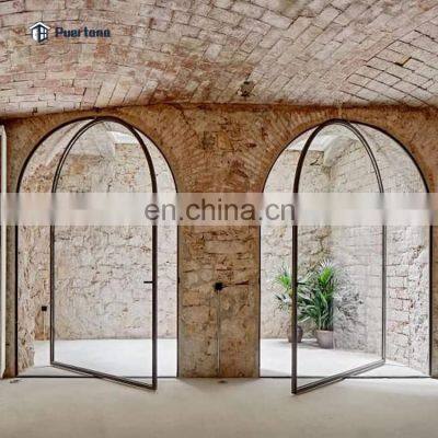 Arched Top Aluminium Glass Pivoting Door Aluminum Center Pivot Round Top Doors Interior Pivot Doors