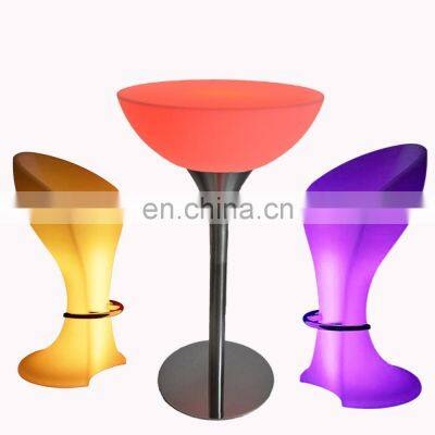 glowing cocktail event party wedding led bar tables and chairs night club plastic tables led ktv chairs music bar table sofa set