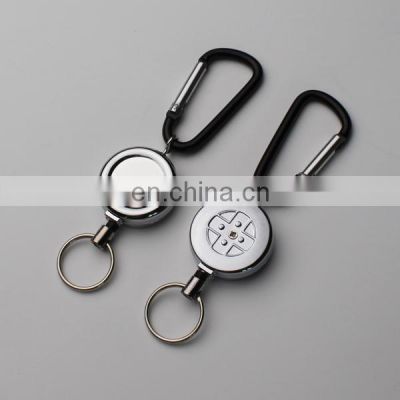 Rigid Metal Badge Reel with Alligator Clip with Carabiner