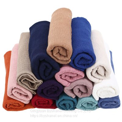 MLS066 Women Muslim Crinkle Hijab Scarf Soft Cotton Long Head Scarves