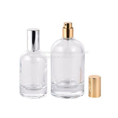 Custom Round Empty Clear Fragrance Glass Perfume Bottle 30ml 50ml 100ml Perfume Spray Glass Bottles with Cap