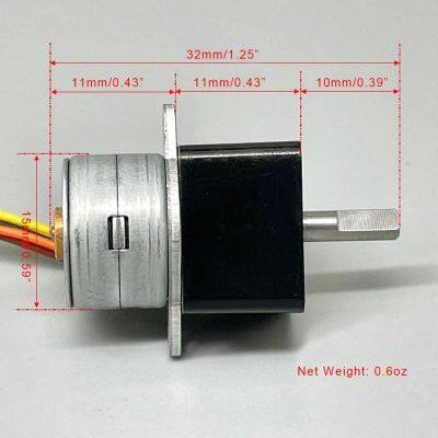 6V 12V 15mm PM Stepper Motor GA12-15BY With Gearbox Black Case