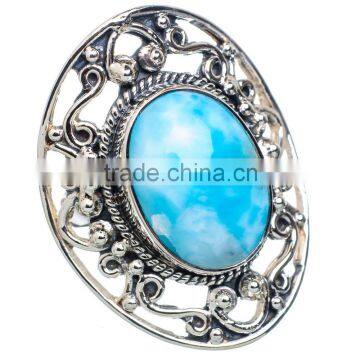 Rare Larimar 925 Sterling Silver Ring Ring,925 sterling silver jewelry wholesale,JEWELRY EXPORTER