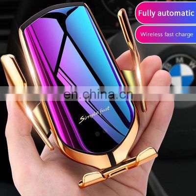 10W Simple Automatic Wireless Car Charger Smart Sensor Fast Wireless Phone Holder