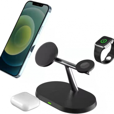 Magnetic 3 in 1 Fast Wireless Charger Phone Charger 15W wireless charger power stand station