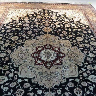 5X8ft Black Blue Color Handmade Silk Persian Carpet for Home photo-2