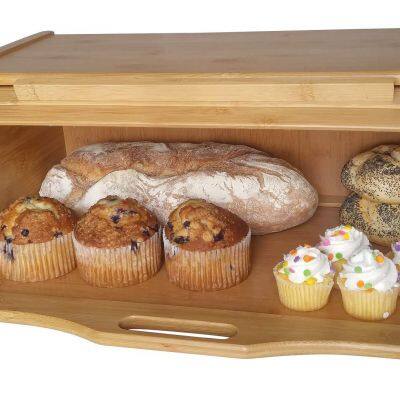 Bamboo Made Bread Box Food Home/Store Storage Box photo-2