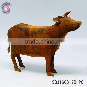 hot sale unique rusty iron cow for home and garden decor