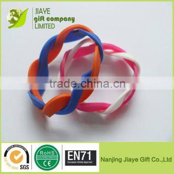 Eco-friendly High Quality Knit Twist Silicone Wristband 2016