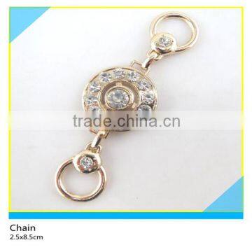 Strass Rhinestone Chian Round Gold Plated Rhinestone Setting Chian 2.5x8.5cm