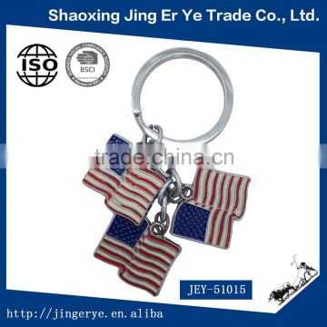 Custom USA flag shaped Metal Keychains