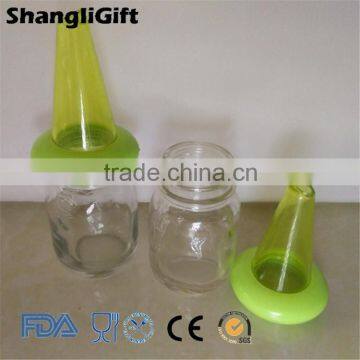 50ml 90ml Clear Food Grade Glass Spice Jar Sauce Bottle Oil Bottle With Lid photo-5