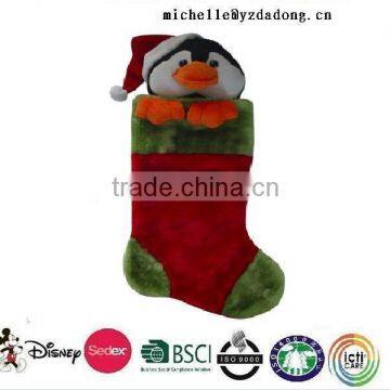 Red christmas socks ,christmas socks with plush santa,nice socks /Promotional Plush Socks/plush animal stocking penguin