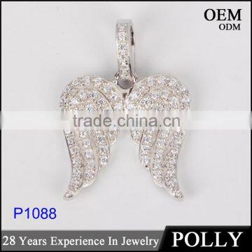 2016 Newest Style 925 Silver Angel Wing Pendant Hip Hop Costume Jewelry photo-2