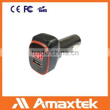 fast usb car charger for mobile phone with voltage meters power bank