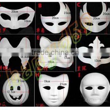 DIY mask hand painted Halloween white face mask Zorro crown butterfly blank paper mask masquerade cosplay mask draw