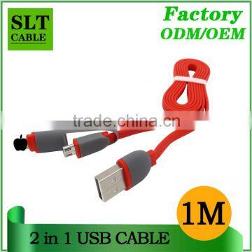 SLT Hot Sell 2 in 1 Multi Function USB Charger Data Cable For Android and iphone5 6 6s