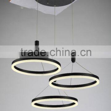 Acrylic Material Led Ring Pendant Light,White+Black Modern Lighting RT3098-3