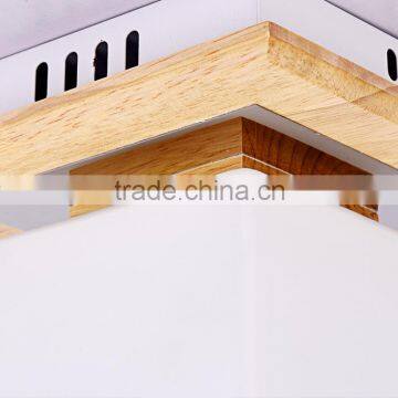 Rubber Wood Frosted Glass Bedroom Aisle Ceiling Light photo-5