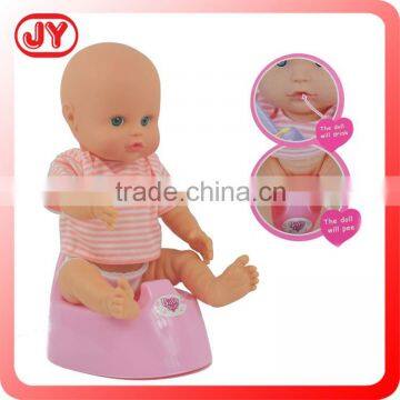 Chinese toy store wholesale toy of 14 inch baby doll drink and pee plastic and 6P EN71 EN62115