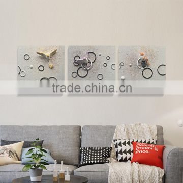 3d Oil Painting On Canvas with happy birds home decor resin relief painting