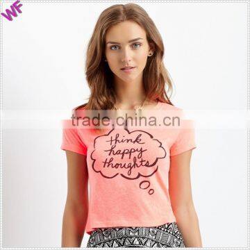 Crop Tee Women Clothing Printing Crop Tees