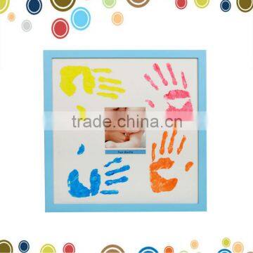 Personalized family painting handprint frame baby girl souvenir