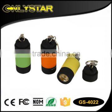 Onlystar GS-4022 portable pocket 1w plastic small powerful usb led torchs best keychain flashlight