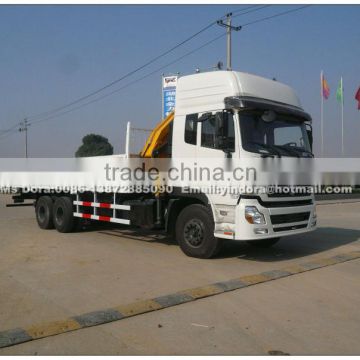 Dongfeng 10 wheeler folding boom truck crane 10ton