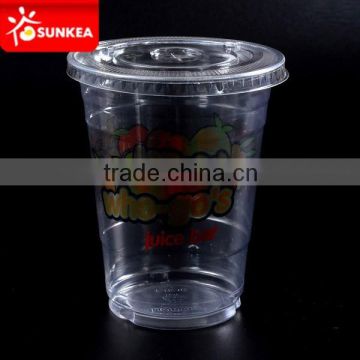 SUNKEA clear PET cup and lids,Pet disposable plastic cup