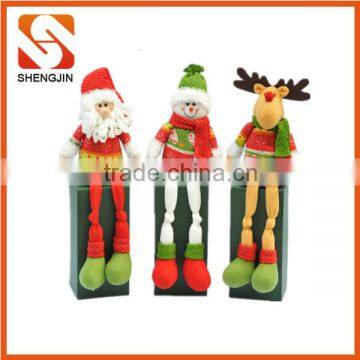 SJ-L6110 Handmade Christmas Decoration long leg Hanging Santa Claus Dolls