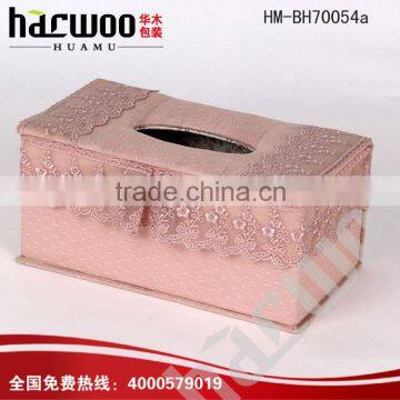 Household Canvas Wooden Square Tissue Box photo-2